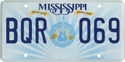 MS license plate BQR069
