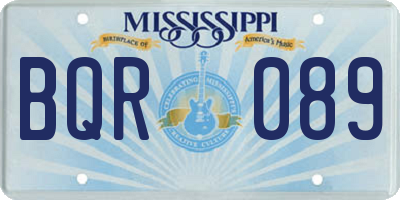 MS license plate BQR089