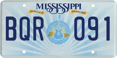 MS license plate BQR091