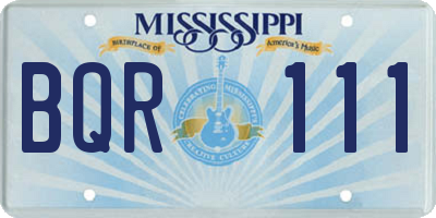 MS license plate BQR111