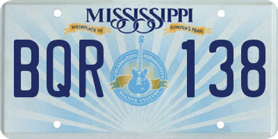 MS license plate BQR138