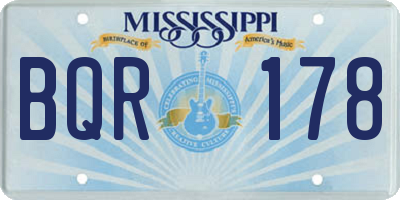 MS license plate BQR178