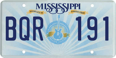 MS license plate BQR191