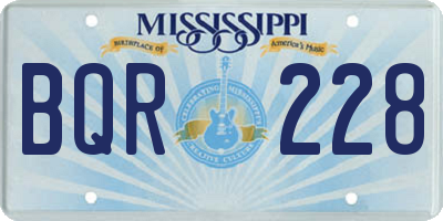 MS license plate BQR228
