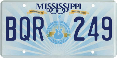 MS license plate BQR249
