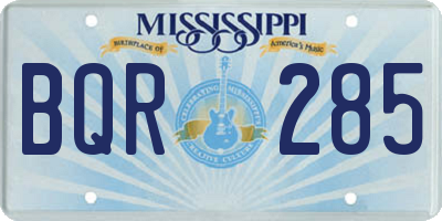 MS license plate BQR285