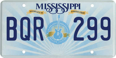 MS license plate BQR299