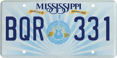 MS license plate BQR331