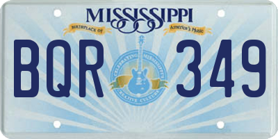 MS license plate BQR349