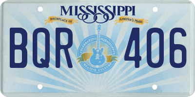 MS license plate BQR406