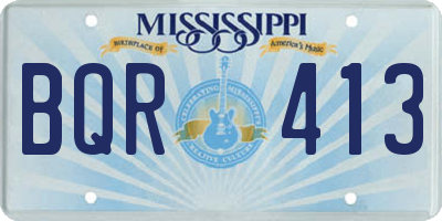 MS license plate BQR413