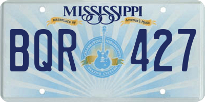MS license plate BQR427