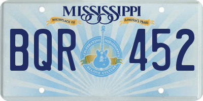MS license plate BQR452