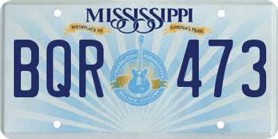 MS license plate BQR473