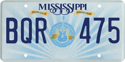 MS license plate BQR475
