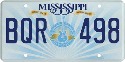 MS license plate BQR498
