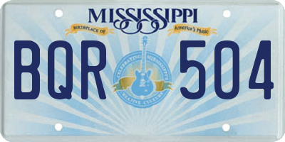 MS license plate BQR504