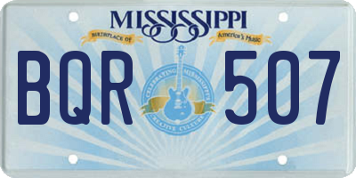 MS license plate BQR507