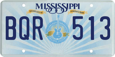 MS license plate BQR513