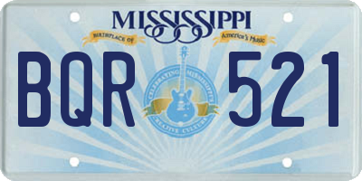 MS license plate BQR521