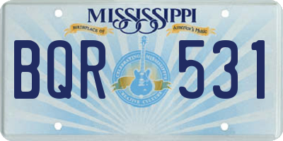 MS license plate BQR531