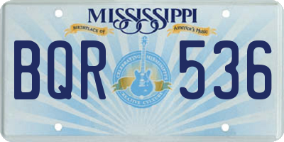 MS license plate BQR536