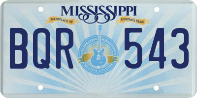 MS license plate BQR543