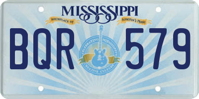 MS license plate BQR579