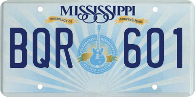 MS license plate BQR601