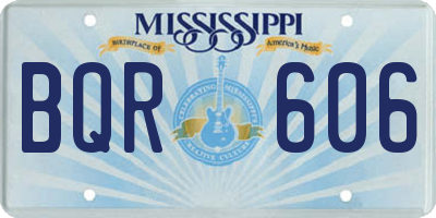 MS license plate BQR606