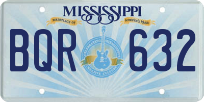 MS license plate BQR632