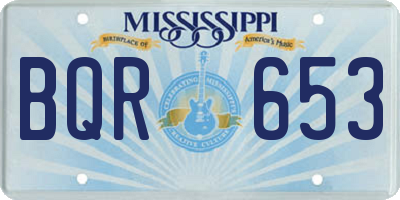 MS license plate BQR653