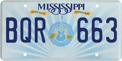 MS license plate BQR663
