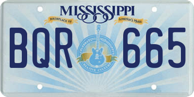 MS license plate BQR665