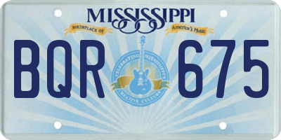 MS license plate BQR675