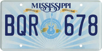 MS license plate BQR678