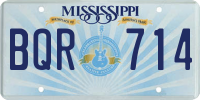 MS license plate BQR714