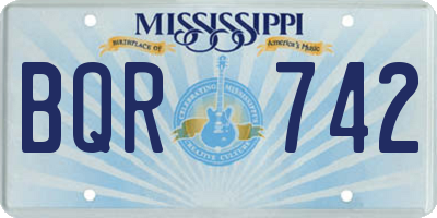 MS license plate BQR742