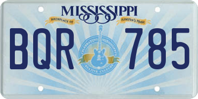 MS license plate BQR785
