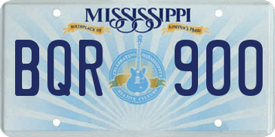 MS license plate BQR900