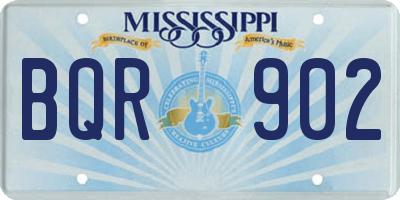 MS license plate BQR902