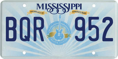 MS license plate BQR952