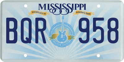 MS license plate BQR958
