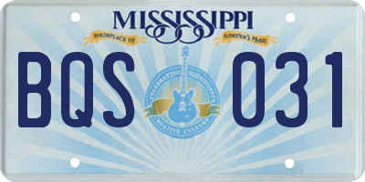 MS license plate BQS031