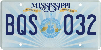 MS license plate BQS032