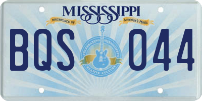 MS license plate BQS044