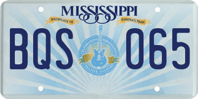 MS license plate BQS065