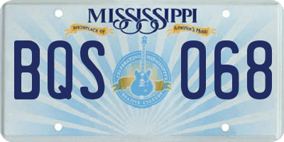 MS license plate BQS068