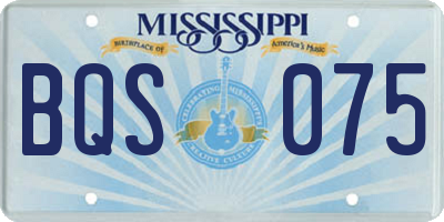 MS license plate BQS075