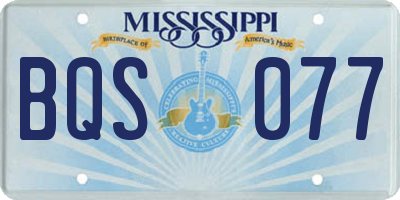 MS license plate BQS077